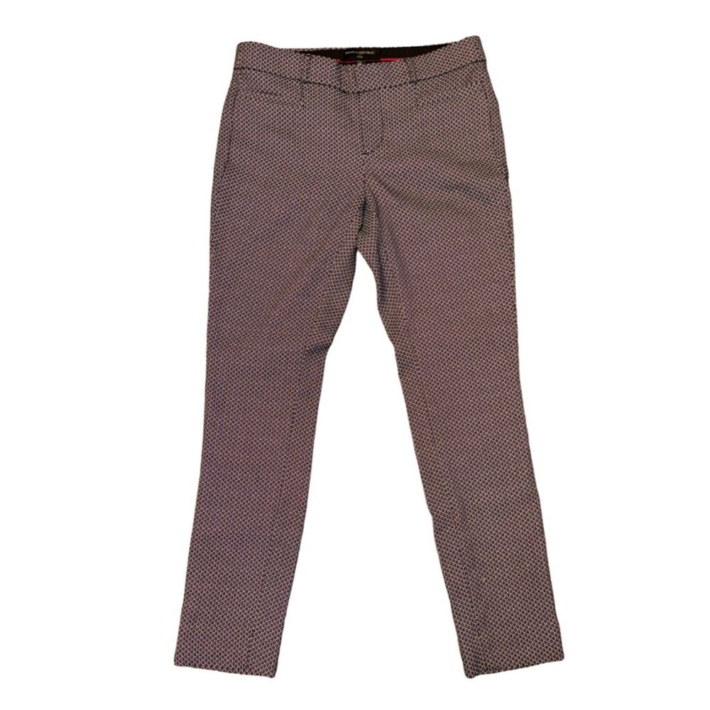 Banana Republic Slim Chinos in Black and Burgundy Micro-Pattern